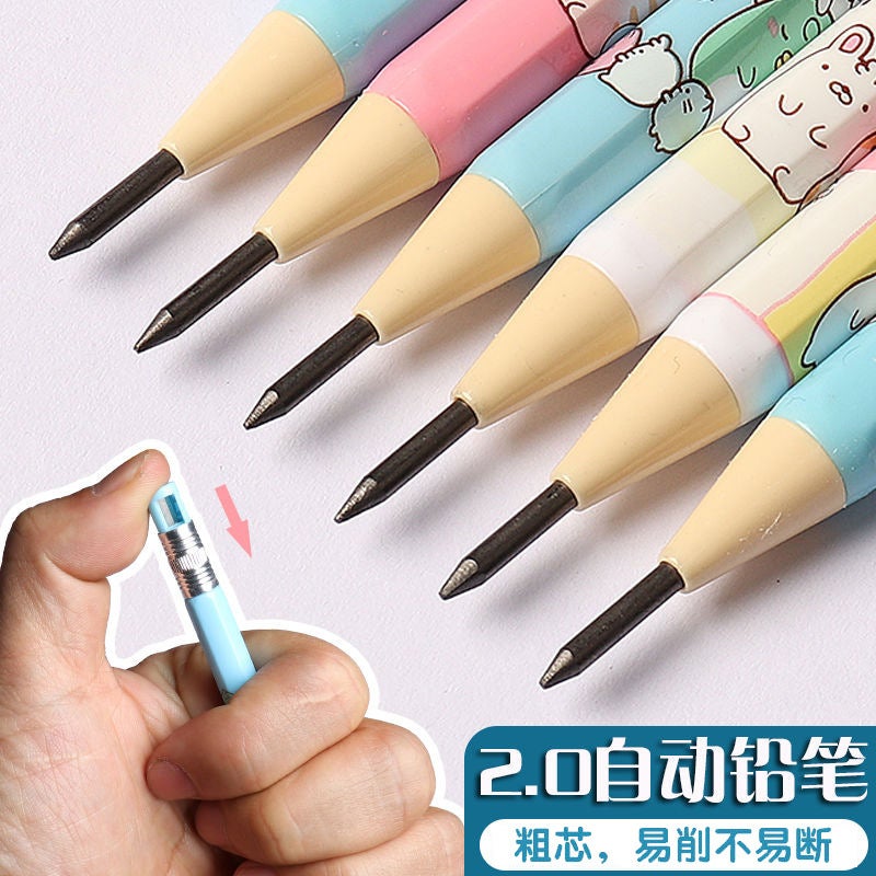 2.0 Mechanical Pencil Primary School Student Cartoon Cut-Free 01063 Tuanzi Family Biological Cute Thick Core Pencil Supplier - Image 4